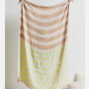 Urban Outfitters Light Green Woven Muslin Thrown Blanket 71" x 53
